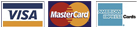 We accept: Mastercard, Visa and American Express