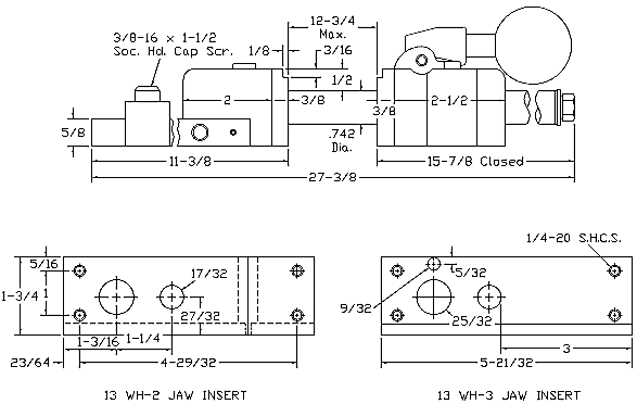 Safety Drill Vise Dimensions