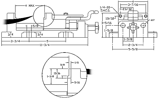 Camlock Vise Dimensions