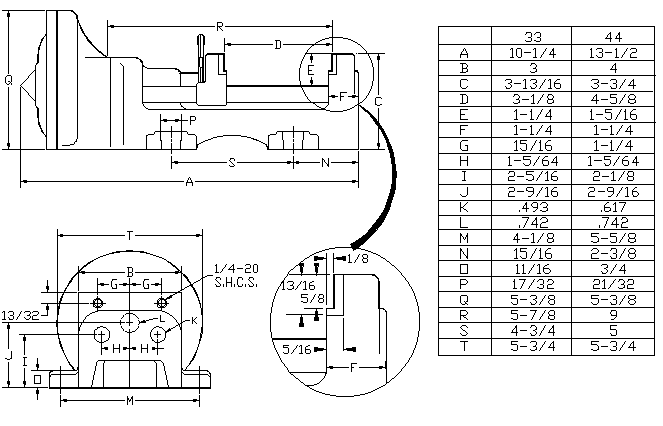 Air Vise Dimensions