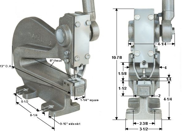 Bench Punch Dimensions